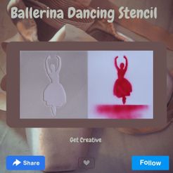 Ballerina-Dancing-Stencil.jpg Fichier STL Pochoir de la ballerine・Design pour imprimante 3D à télécharger