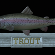 Rainbow-trout-statue-20.png fish rainbow trout / Oncorhynchus mykiss open mouth statue detailed texture for 3d printing