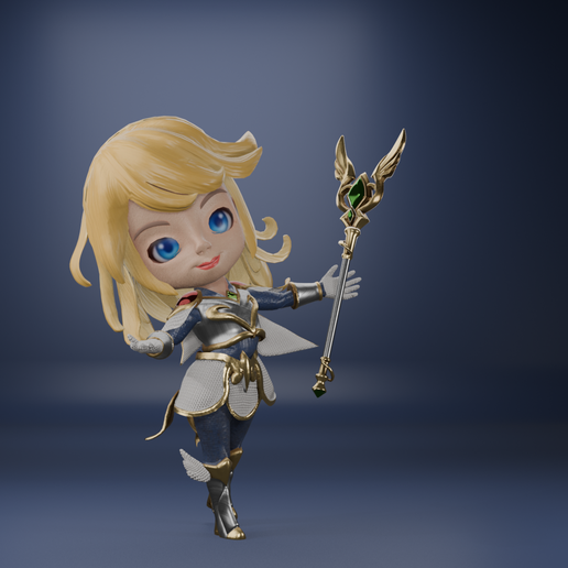 Cute Light Mage Chibi - 3D Print Ready MiniaturePrice