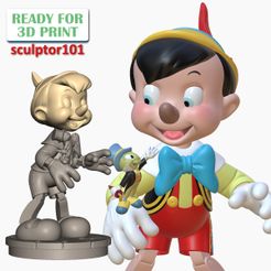 The-first-Step-of-Pinocchio-and-Jiminy-Cricket-1200x1200.jpg Файл 3D Первый шаг Пиноккио и Джимини - фан-арт модель для печати・Модель для загрузки и 3D печати