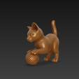 2.png 3d кошка милая играющая кошка