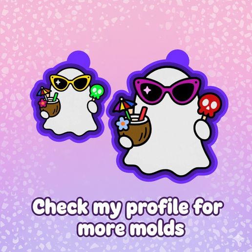 ✨ Summer Ghost with Coconut Drink – Freshie, Resin & Candle Mold + FREE Vent Freshie 👻🥥☀️✨
