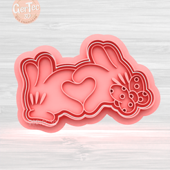 1.1259.png HANDS HEART MINNIE MICKEY Cutter with Stamp / Cookie Cutter