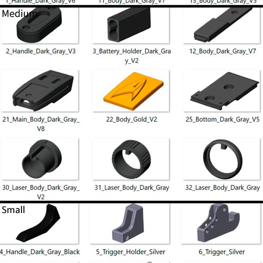 Discovery_Phaser_Part_List_1.jpg Star Trek - Part 1 - 11 Printable models - STL - Commercial Use