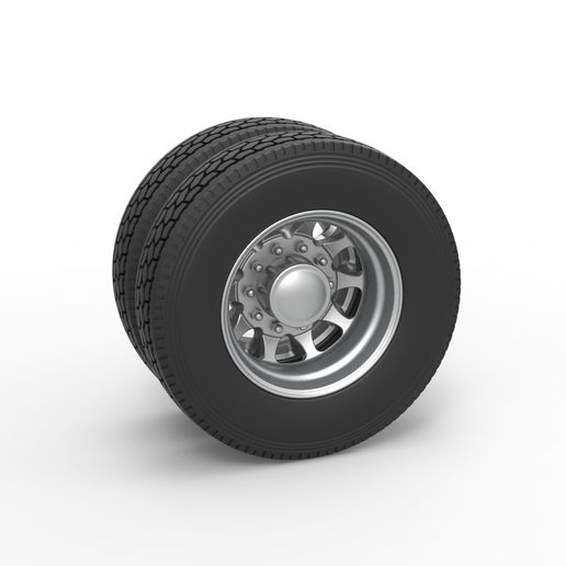 Rear custom wheel of semi truck Version 5 (1:25 Scale)