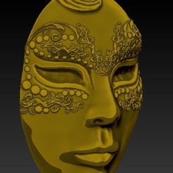 4.JPG Бесплатный OBJ файл Venetian Mask・3D-печатная модель для загрузки