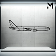 767-300f.png Wall Silhouette: Airplane Set