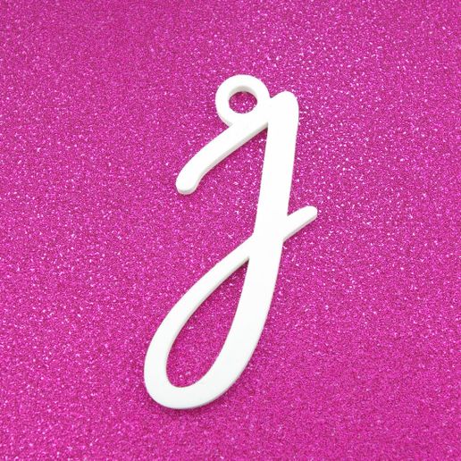 JCursiveGiftTag3DPrintPhoto1.jpg J - Cursive Gift Tag Ornament