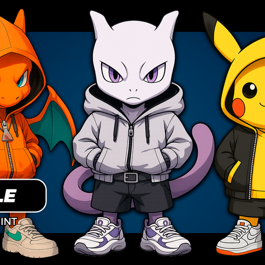🐉 Hood Gang Pokemon Bundle Charizard Mewtwo and Pikachu