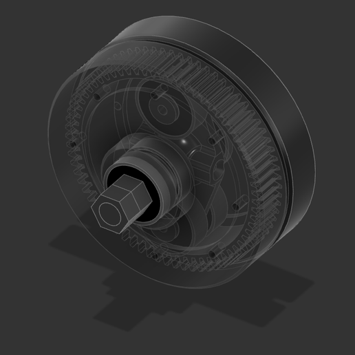 2.png STEP FILE Strainwave Gearbox 3D Printed 35:1 / 34:1