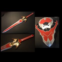 IMG_2484.jpg Leanbow Wolf Warrior sword and Shield Mystic Rangers