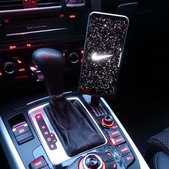 DSC00613_-_Kopie_2.JPG Free STL file Audi A5 Phone Holder for S8+ with Wireless Quick Charging・3D print design to download