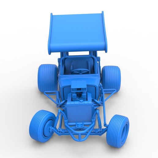 57.jpg Vintage Winged Supermodified stock car para Dirt girando Escala 1:25