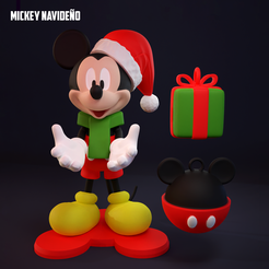 NET STL file Christmas Mickey Mouse・3D printer design to download