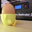 2.png Free STL file Standing-Sitting Chick Egg Cup (smooth surface)・Object to download and to 3D print