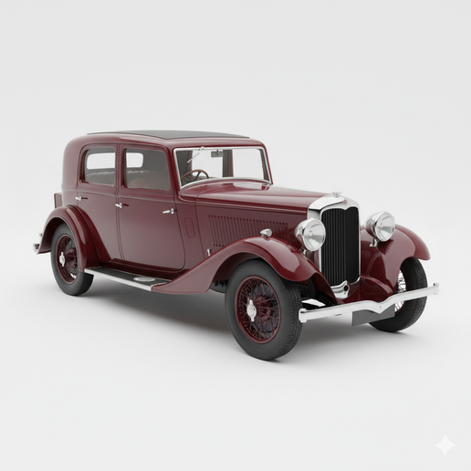 Wolseley 16HP 1930s car STL, hot rod STL, 2010 supercar STL, sports car STL, camber car STL, race car STL, European supercar STL, rally car STL, 1:10 car STL, 1980s sports car STL, body kit car STL, open wheel car STL, resin car STL, 1:43 car STL, RC car
