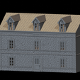 House-1-LD-scene.png WWII Tabletop Terrain Set 28mm scale (3D Printable Files) - Based on real buildings from Carentan, France