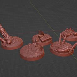 Bug-Infested-Bases-25mm-01.jpg 3D file Bug Infested Bases 25mm X5 Terrain wh40k・3D print object to download