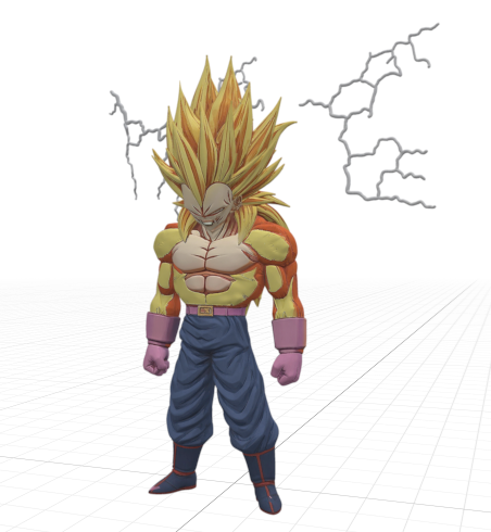 Vegeta Super Saiyajin 6 dorado figura 3D | Fan art Dragon Ball coleccionable (3MF, OBJ color)