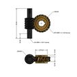 CD75-Shaft-TD.jpg Worm Gear - Center D. 75 mm - Ratio 35 & 40 - Worm with Shaft