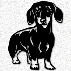 project_20230604_1434143-01.png STL file dachshund wall art weenie dog wall decor 2d art・Template to download and 3D print