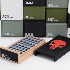 357sig-3.jpg STL file AMMO BOX 357 SIG AMMUNITION STORAGE 50 ROUNDS AMMO CRATE 357sig・3D print design to download
