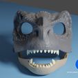 T-Rex-Mask-Render3.jpg STL file T-Rex Dino Wearable moveable mask・3D printer design to download