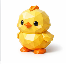 low-polygon animal models chicken