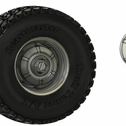 165-wheel-tire-hub-cap.jpg 1/25 Scale 16.5 Chevy Truck Wheel, Tire, Hub Cap
