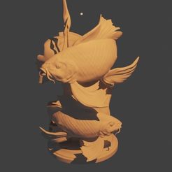Screenshot-2023-10-01-155859.jpg Fichier STL Sculpture de poisson koï・Modèle pour imprimante 3D à télécharger