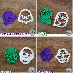 collage002.jpg Free STL file Halloween cookie/clay cutters - SET OF 4・3D printable model to download