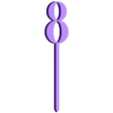 Topper Num - Clásico 8.stl Cake topper - Classic numbers 0-9