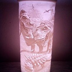 264266544_989413438586485_1395358395030453727_n.jpg STL file lamp lithophany dinosaurs・3D print design to download