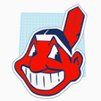 Indians-logo.png Cleveland Indians "Chief Wahoo" 29cm Tall Logo with Keyhole for Wall Mount