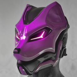 сток-77.jpg Fichier OBJ Evo Fox - masque de science-fiction cosplay - fichier stl numérique pour impression 3D・Modèle imprimable en 3D à télécharger