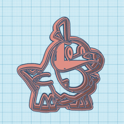909-Fuecoco.png Бесплатный STL файл Покемон: Вырезатель для печенья Фуэкоко・3D-печатная модель для загрузки