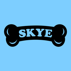 paw-patrol-skye-bone-blue.png STL file Paw Patrol Skye Bone with Name 2D Wall Decoration・3D printer design to download