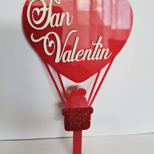 Couple Heart Balloon Topper 3D model