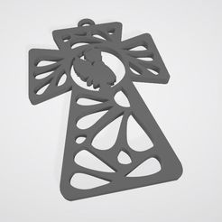 Captura.JPG Download STL file Angel cross christening girl key rings • 3D printing object, jdanaisp