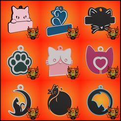 1.jpg STL file CAT PENDANTS・3D printing model to download