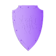 tiger shield.stl Medieval Two Tiger Emblem Shield Free 3D model