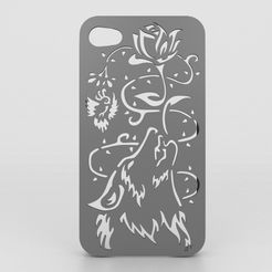 Wolf Iphone Case.jpg STL file Howling Wolf Iphone Case 6 6s・3D printable model to download