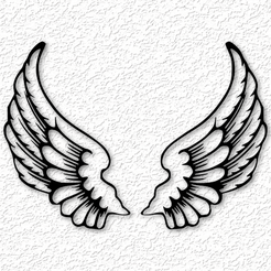 project_20230524_1308117-01.png STL file pair of angel wings wall art angel wings wall decor 2d art・3D printer design to download