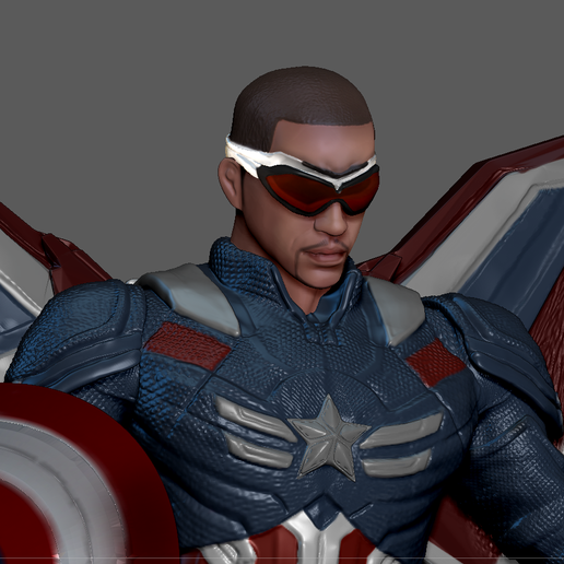👾 CAPTAIN AMERICA 4 SAM WILSON 3D PRINT・ STL File for 3D printing・Cults
