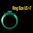 size.png Luxurious Gold Ring with Ruby 3D print model
