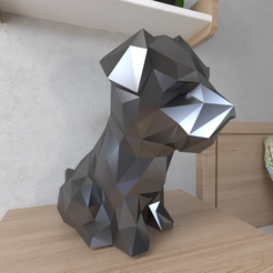Yorkie-Dog-2.png STL file Yorkie Dog Lowpoly・3D printer model to download