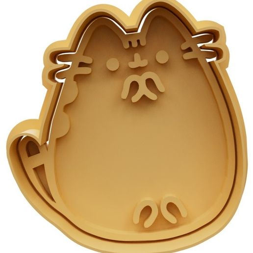cortante gato pusheen - pusheen cat cookie cutter 3D model by dziubaty