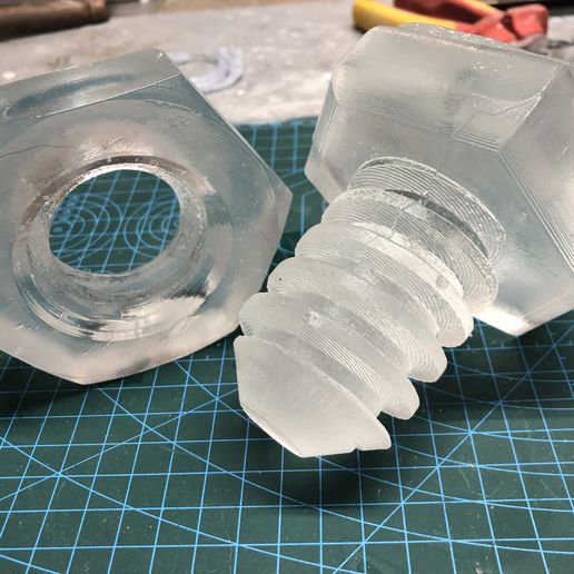 M50 glass bolt and nut 3D model