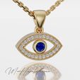 YELLOW.jpg Eye of Protection Pendant - 3D Printable Jewelry Model (Free)