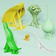 flor-peces-suports.jpg Archivo STL Flor didáctica. Puzzle 3D.・Diseño imprimible en 3D para descargar